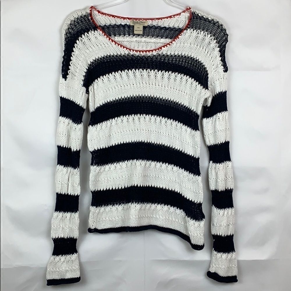 Lucky Brand blue and white striped sweater